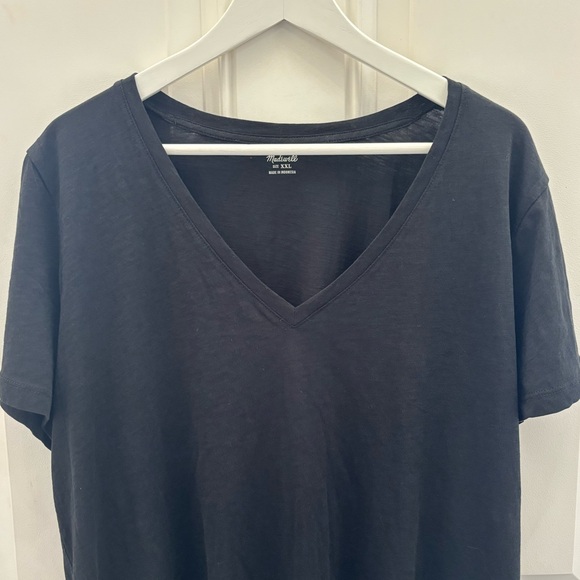 Madewell Black Whisper Cotton V-Neck Tee XXL - Picture 6 of 12